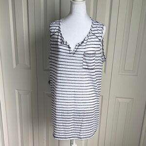 Classic Black and White Striped Tank Top